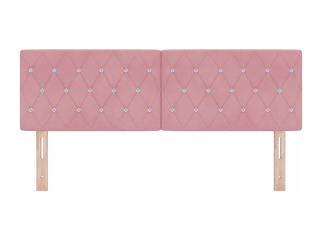 Tête de Lit en Velours Argyle Manuel Rose 140 cm Velours
