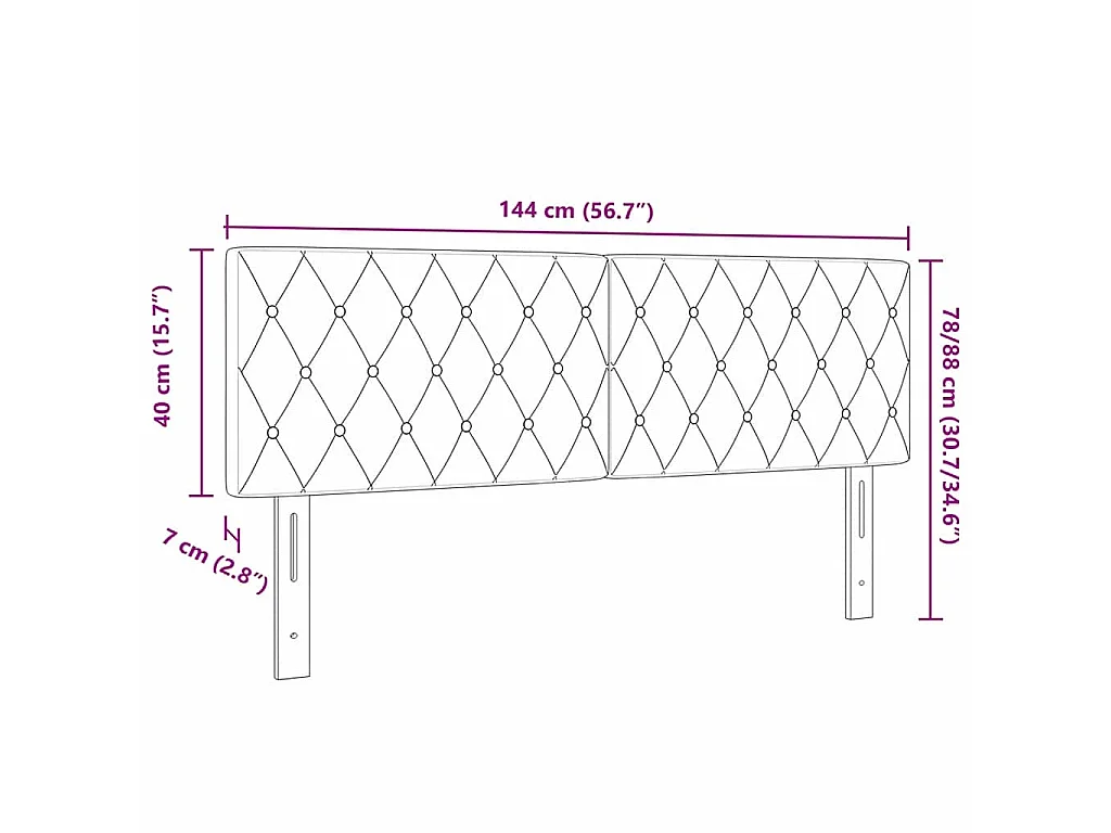 Tête de lit Rose 144 cm Velours