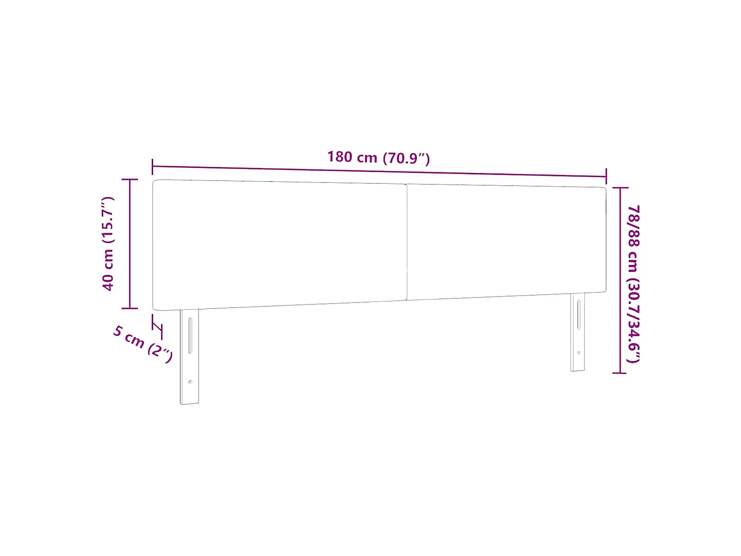 Kopfteil Hellgrau 180 cm Cordstoff