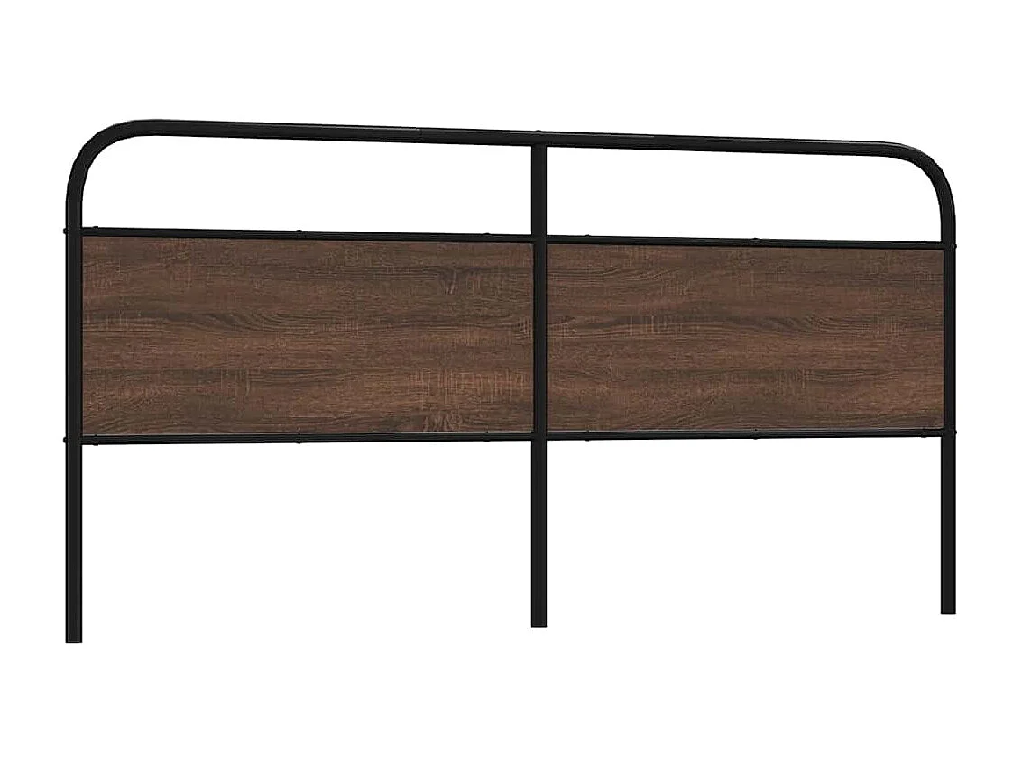 Kopfteil Braun Eichen-Optik 200 cm Stahl und Holzwerkstoff
