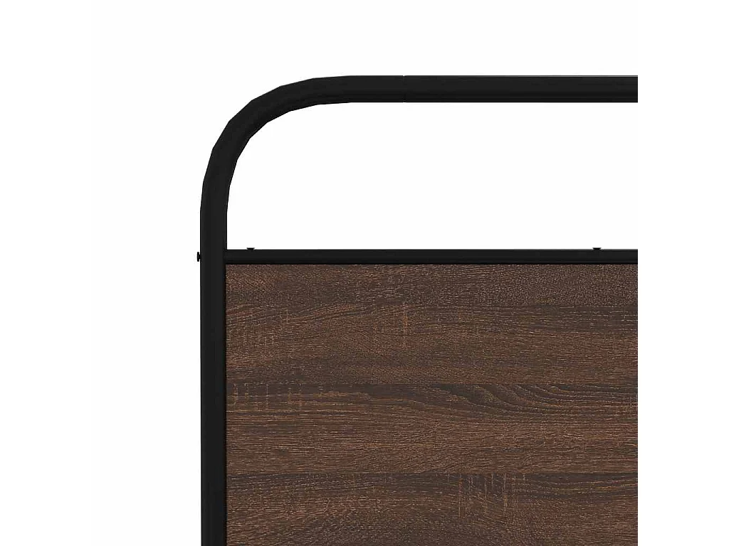 Vervangend hoofdbord 200 cm bewerkt hout en staal bruin eikenkleurig