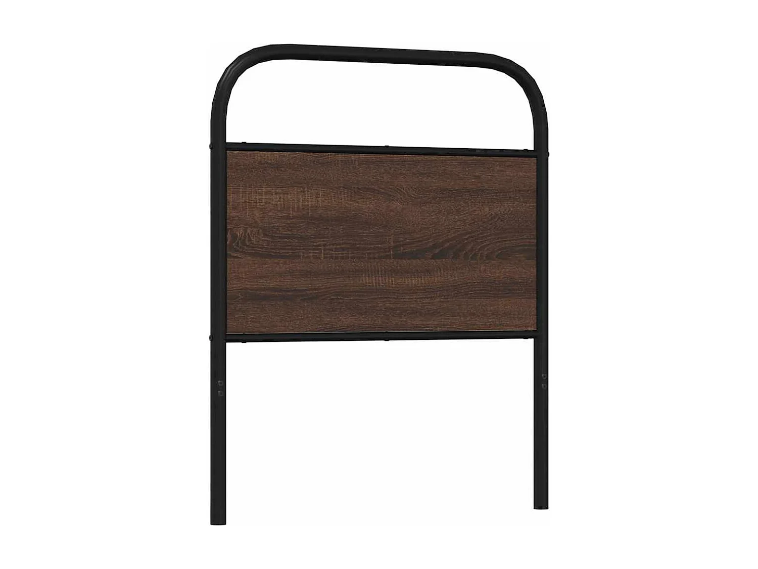 Vervangend hoofdbord 80 cm bewerkt hout en staal bruin eikenkleurig