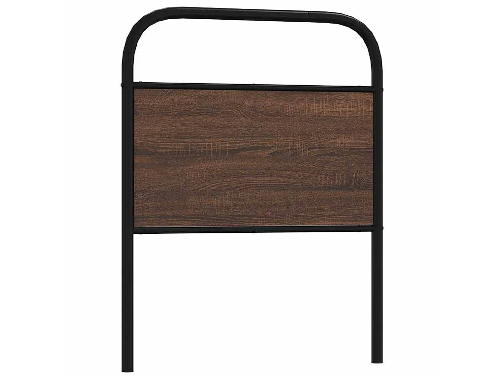 Vervangend hoofdbord 80 cm bewerkt hout en staal bruin eikenkleurig