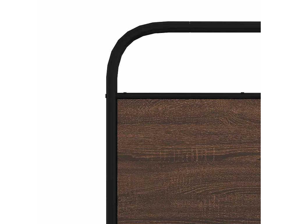 Vervangend hoofdbord 80 cm bewerkt hout en staal bruin eikenkleurig
