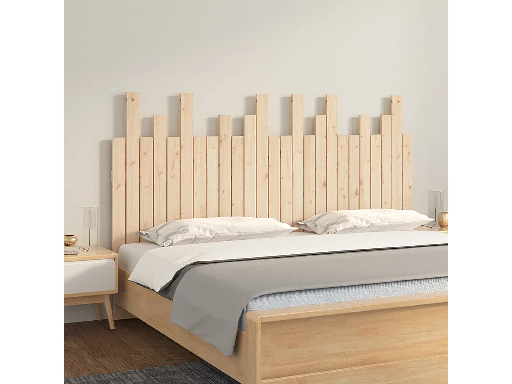 Cabecero de cama de pared madera maciza de pino 159,5x3x80 cm