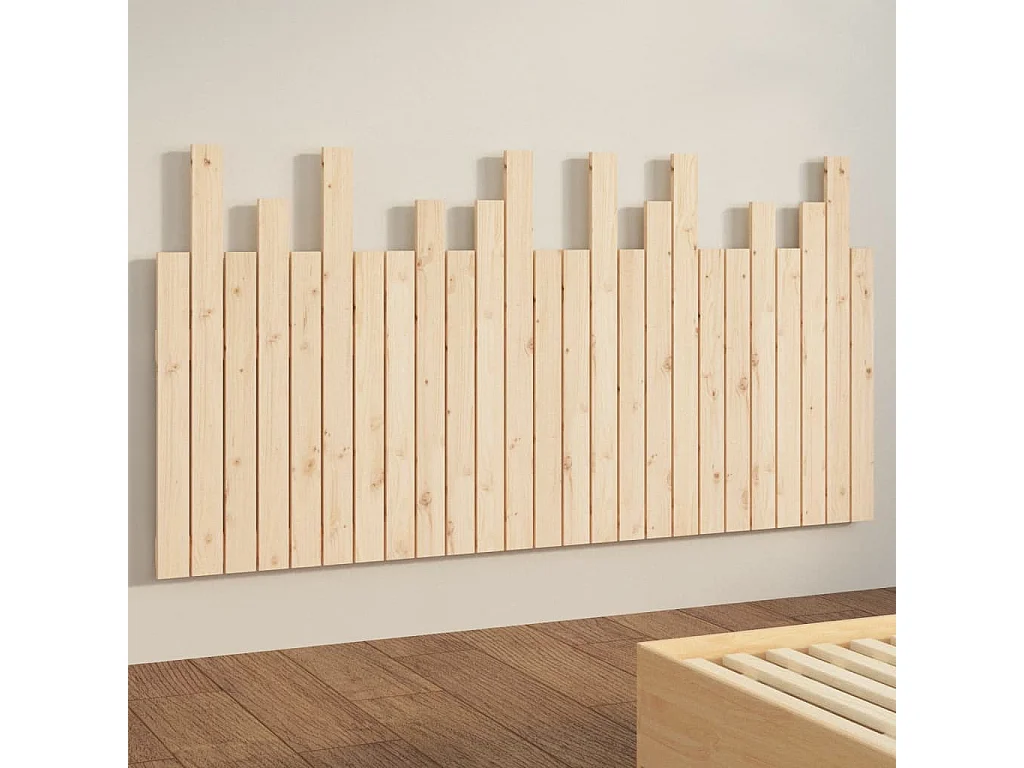 Cabecero de cama de pared madera maciza de pino 159,5x3x80 cm
