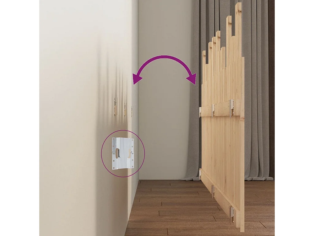 Cabecero de cama de pared madera maciza de pino 159,5x3x80 cm
