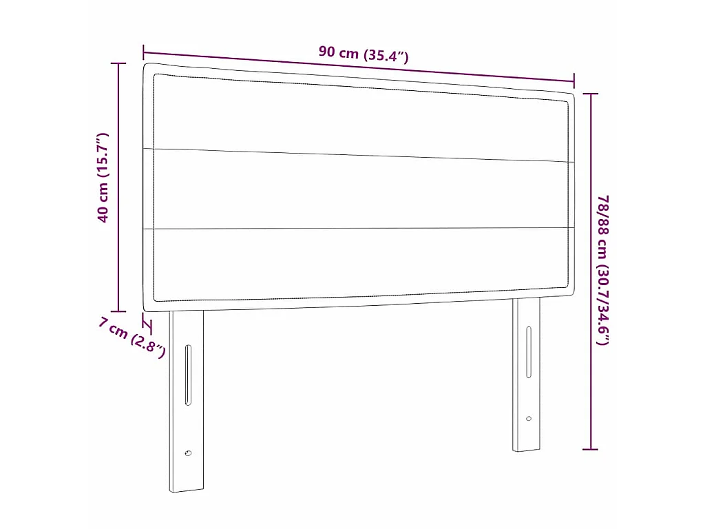 Hoofdbord Taupe 90 cm Stof