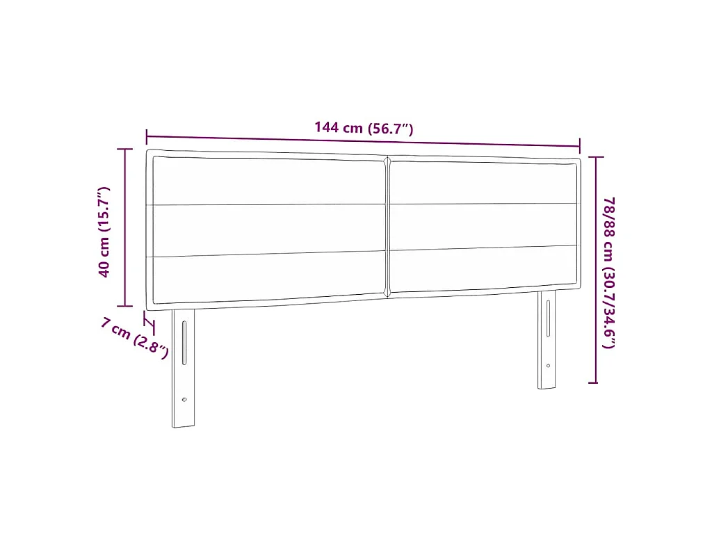 Tête de lit Gris clair tissu