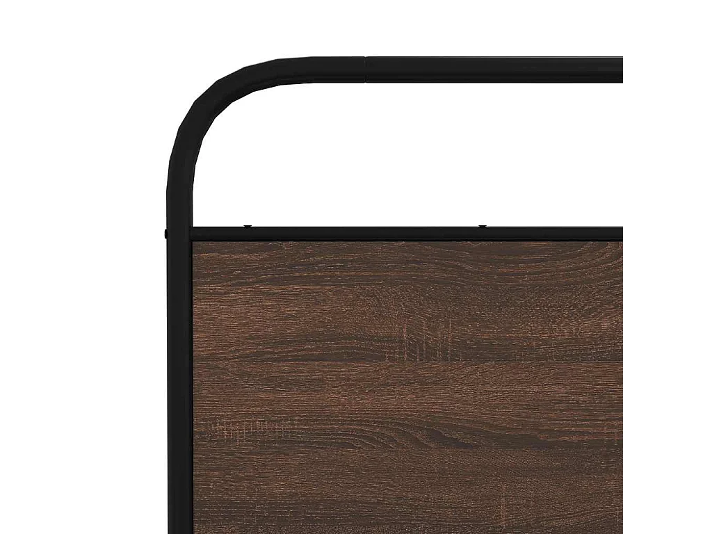 Tête de lit chêne marron 160 cm acier et bois d'ingénierie