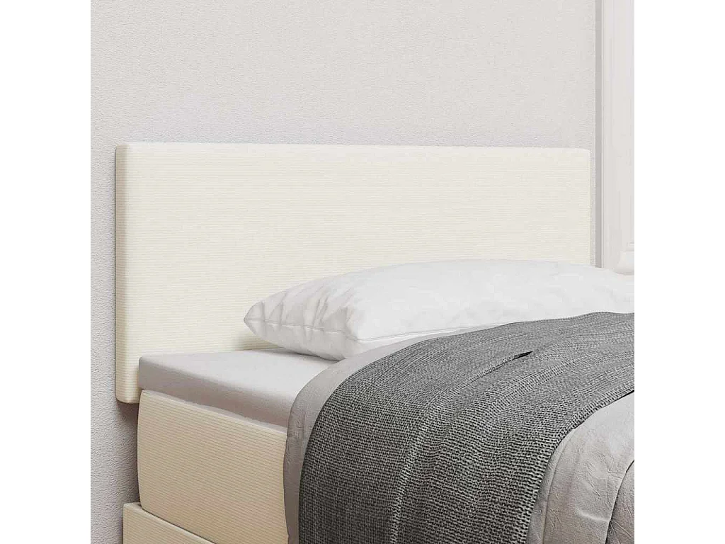 Tête de lit avec tête de lit Crème 100 cm Tissu côtelé