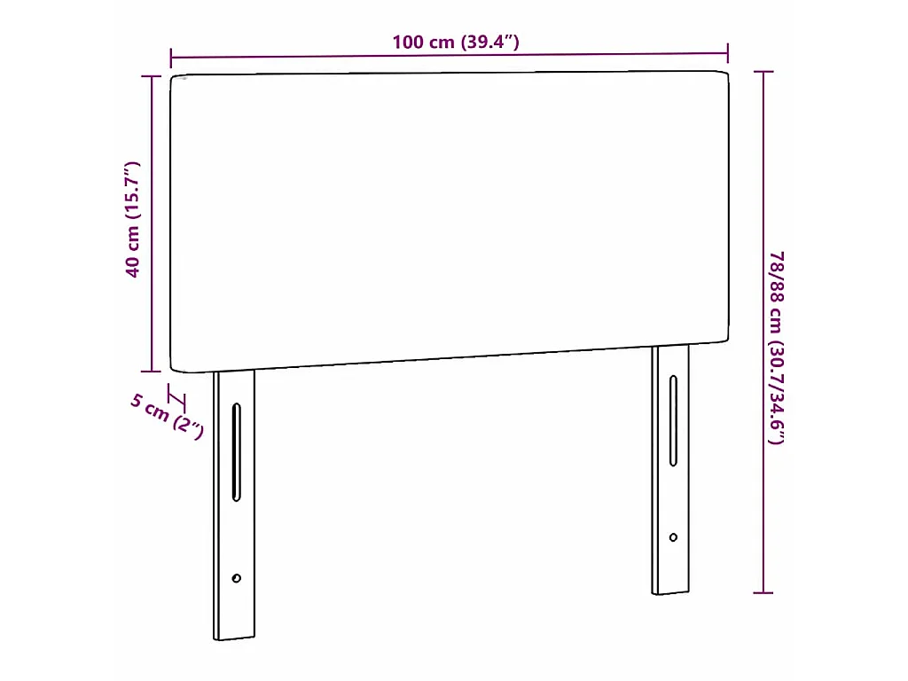 Hoofdbord Crème 100 cm Katoen Stof