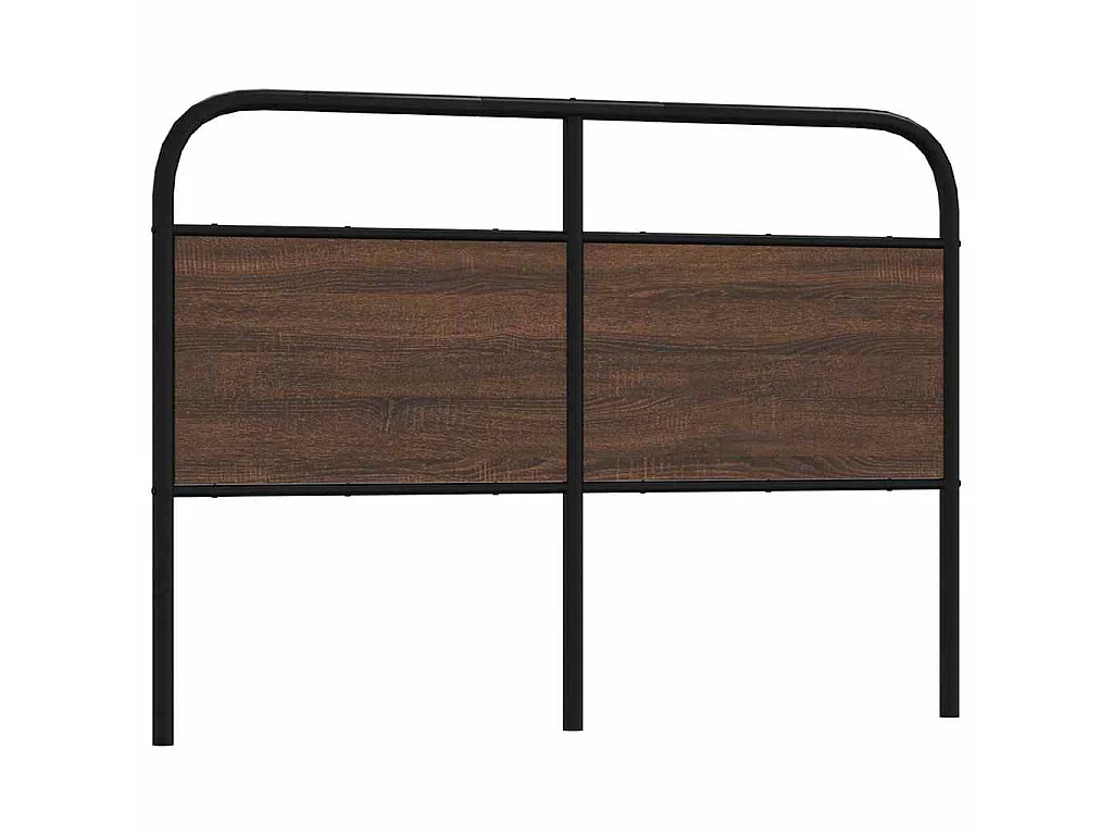 Vervangend hoofdbord 140 cm bewerkt hout en staal bruin eikenkleurig