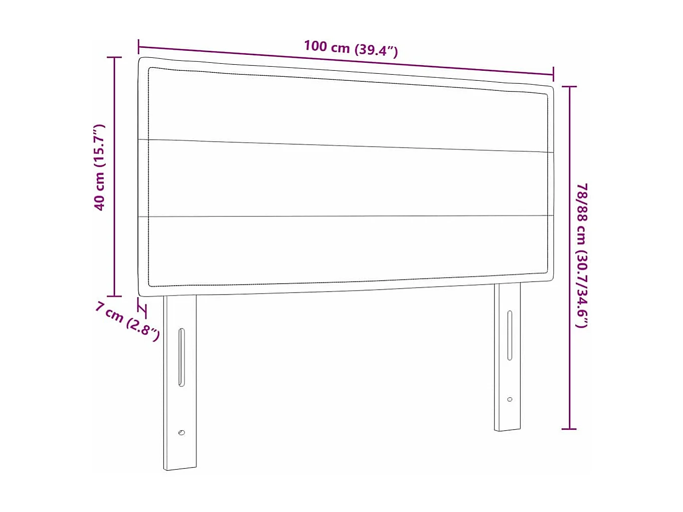 Kopfteil mit Kopfteil Dunkelbraun 100 cm Kunstleder