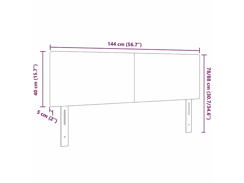 Kopfteil Dunkelgrau 144 cm Cordstoff