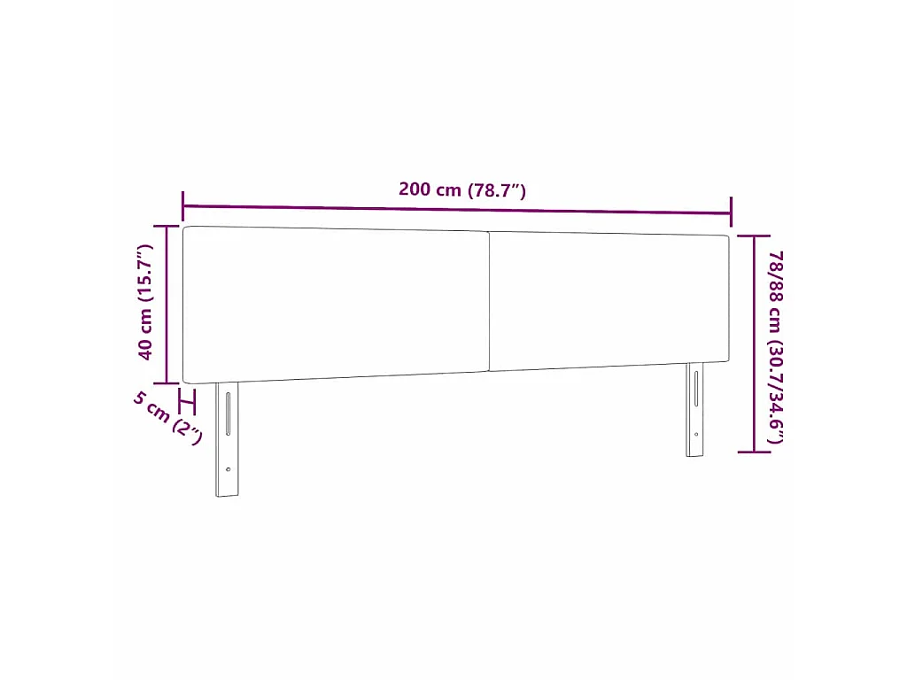 Kopfteil Hellgrün-Grau 200 cm Cordstoff