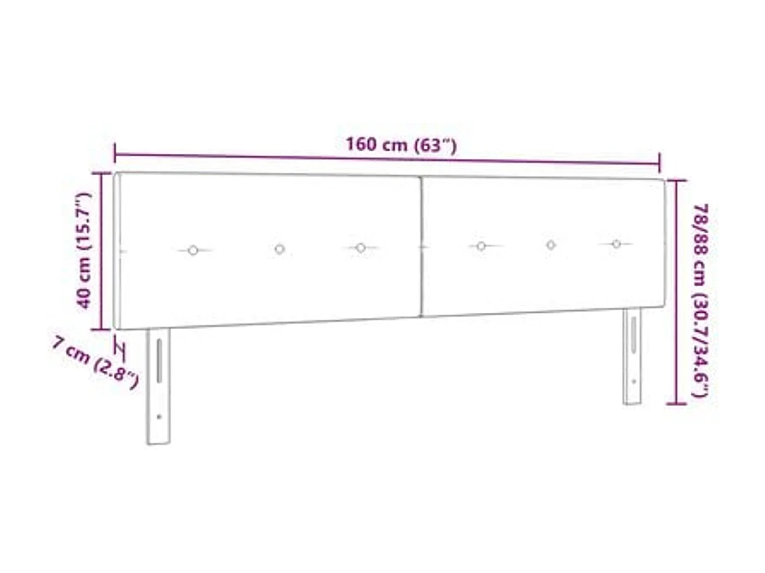 Kopfteil mit Kopfteil Dunkelgrau 160 cm Stoff