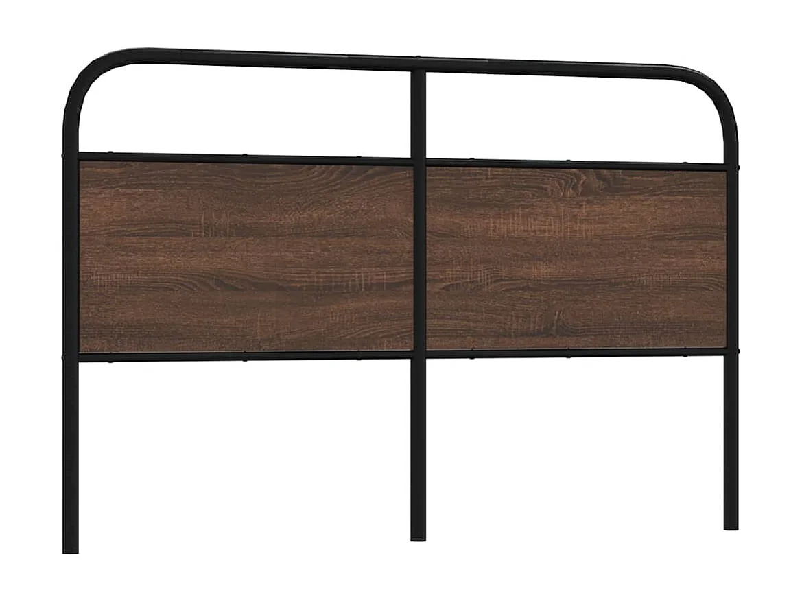 Testiera Rovere Marrone 150 cm in Acciaio e Truciolato