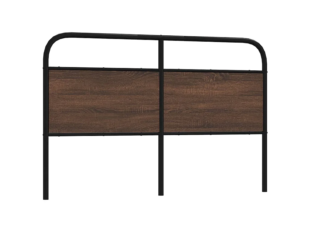 Vervangend hoofdbord 150 cm bewerkt hout en staal bruin eikenkleurig