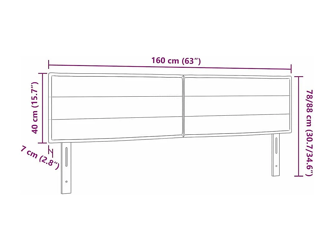 Hoofdbord met hoofdeinde Taupe 160 cm Stof