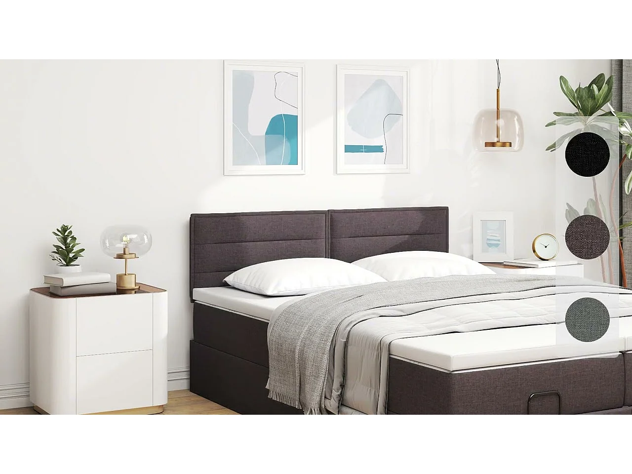 Tête de lit avec tête de lit Taupe 160 cm Cuir synthétique