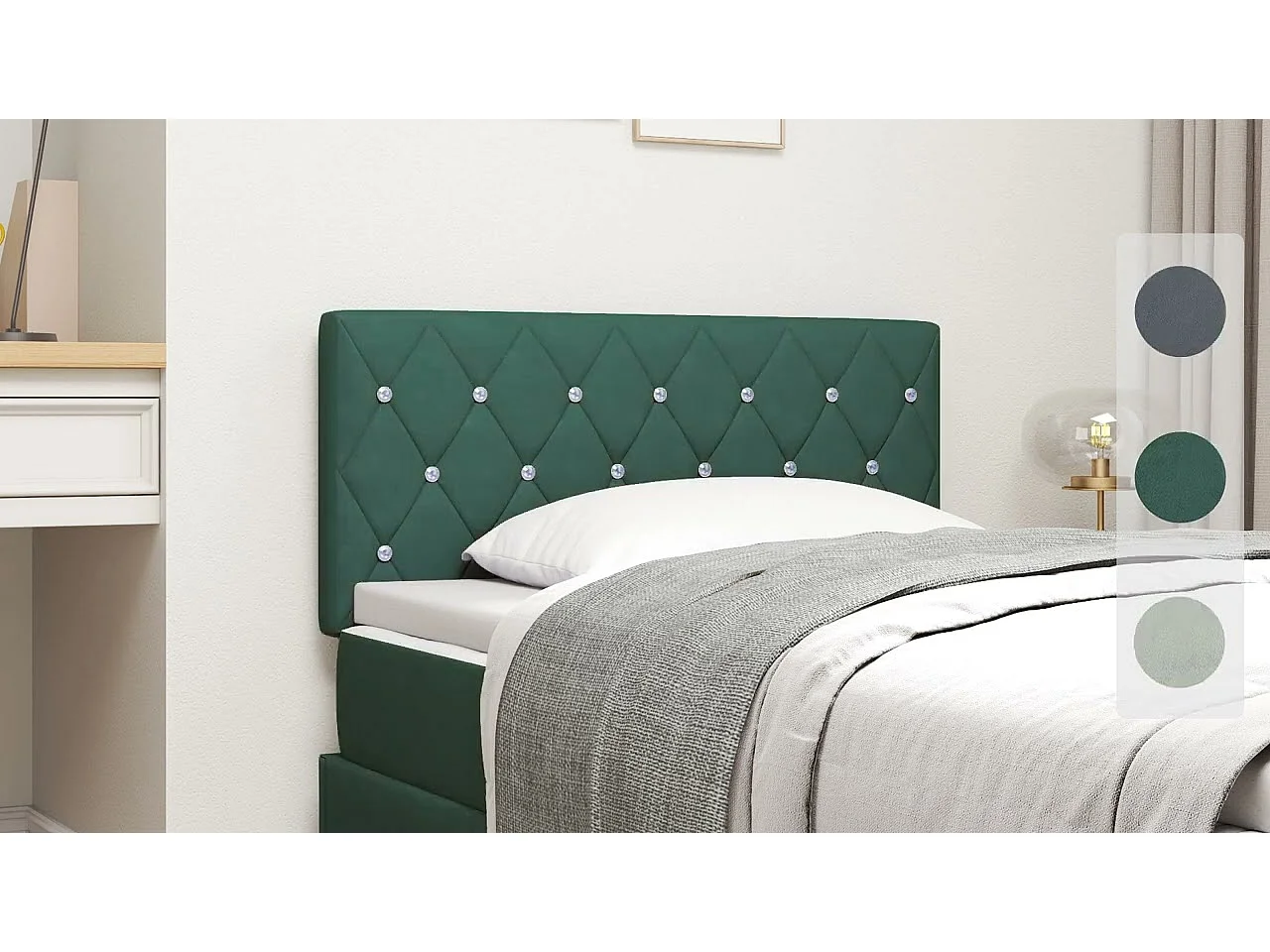 Testiera con testiera Grigio chiaro 90 cm Pelle Sintetica