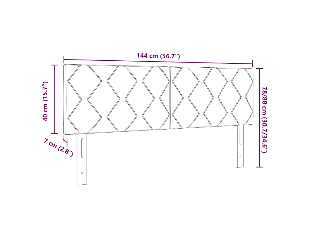 Tête de lit Bleu 144 cm tissu