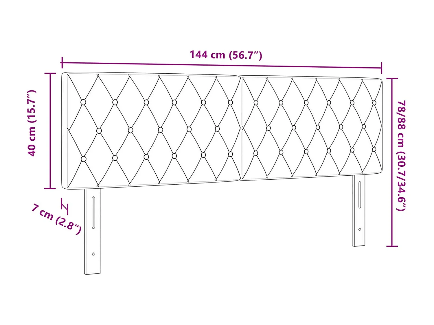 Kopfteil mit Kopfteil Dunkelblau 144 cm Kunstleder