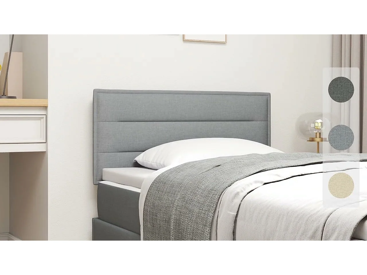 Testiera con testiera Grigio chiaro 90 cm Pelle Sintetica