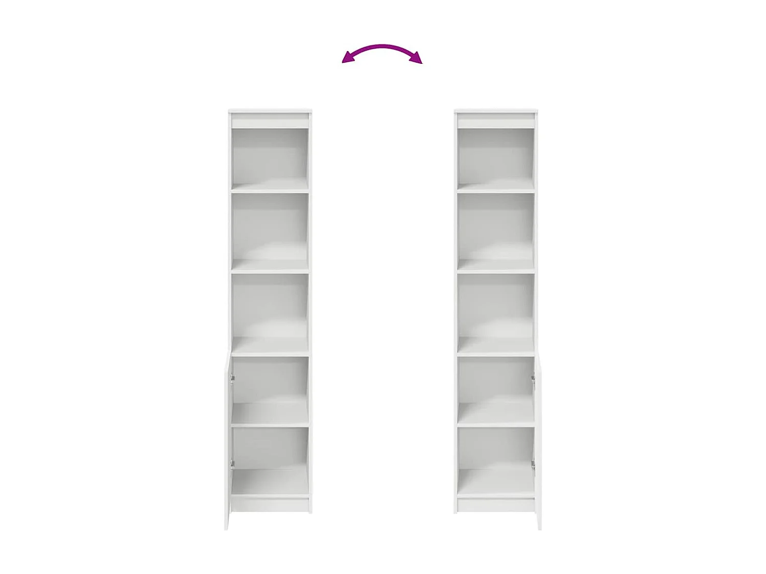 Buffet haut blanc 37,5x35x180 cm bois d'ingénierie