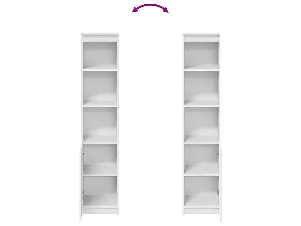 Buffet haut blanc 37,5x35x180 cm bois d'ingénierie