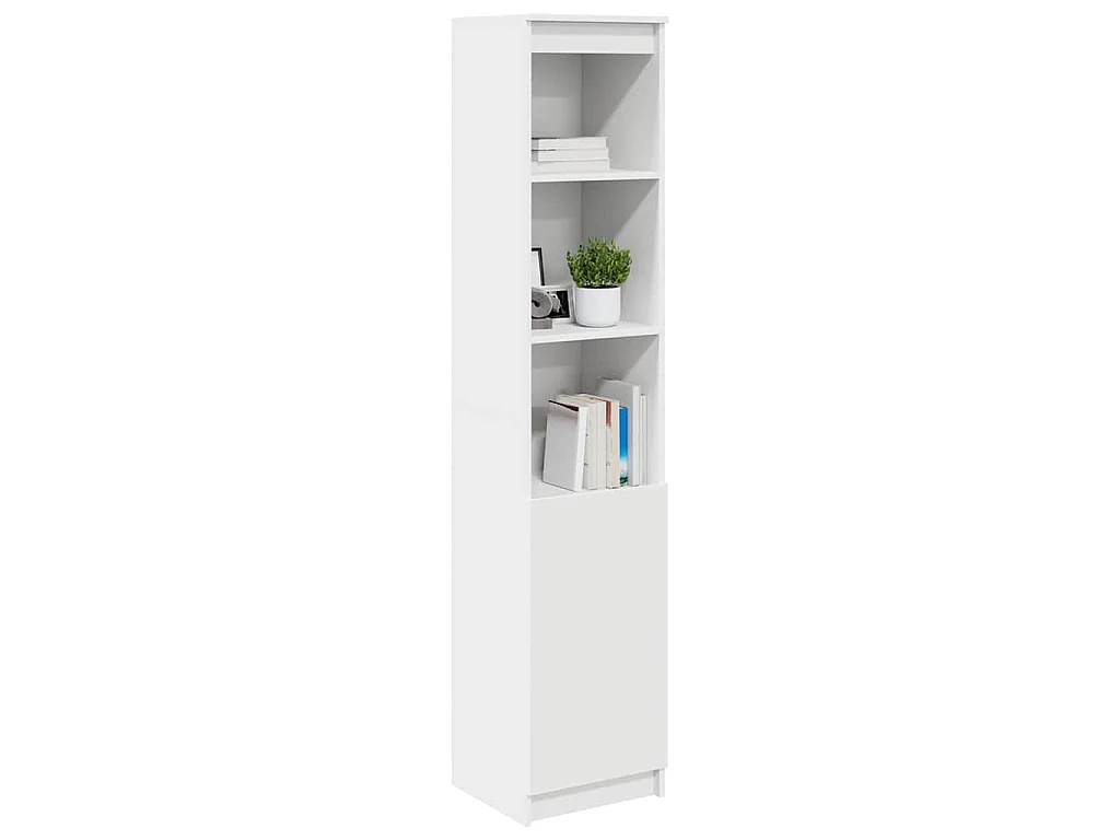 Credenza Bianca 37,5x35x180 cm in Legno Multistrato