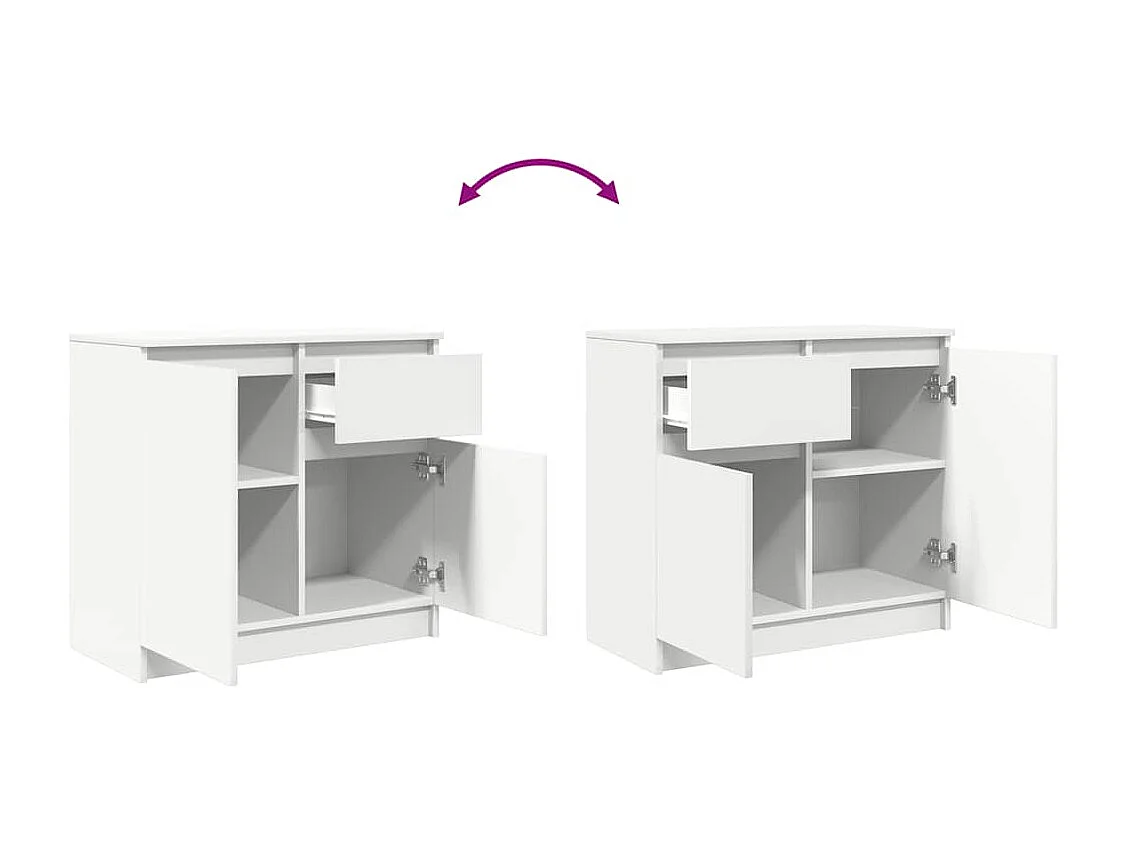 Sideboard mit Schublade Weiß 71x35x65 cm Holzwerkstoff