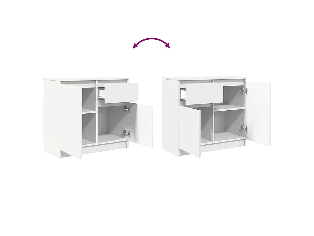 Dressoir met lade 71x35x65 cm spaanplaat wit