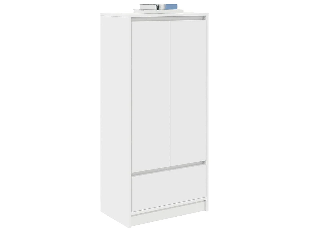 Armadio con Cassetto Bianco 55,5x34x119,5 cm Legno Multistrato