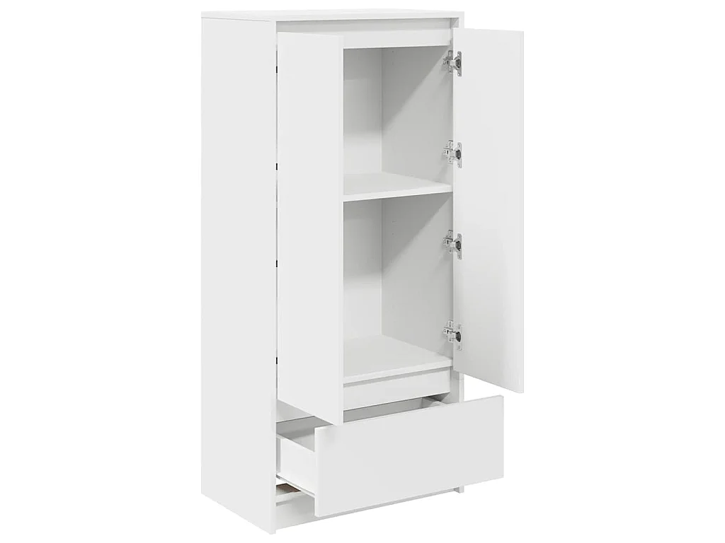 Armoire avec tiroir blanc 55,5x34x119,5 cm bois d'ingénierie