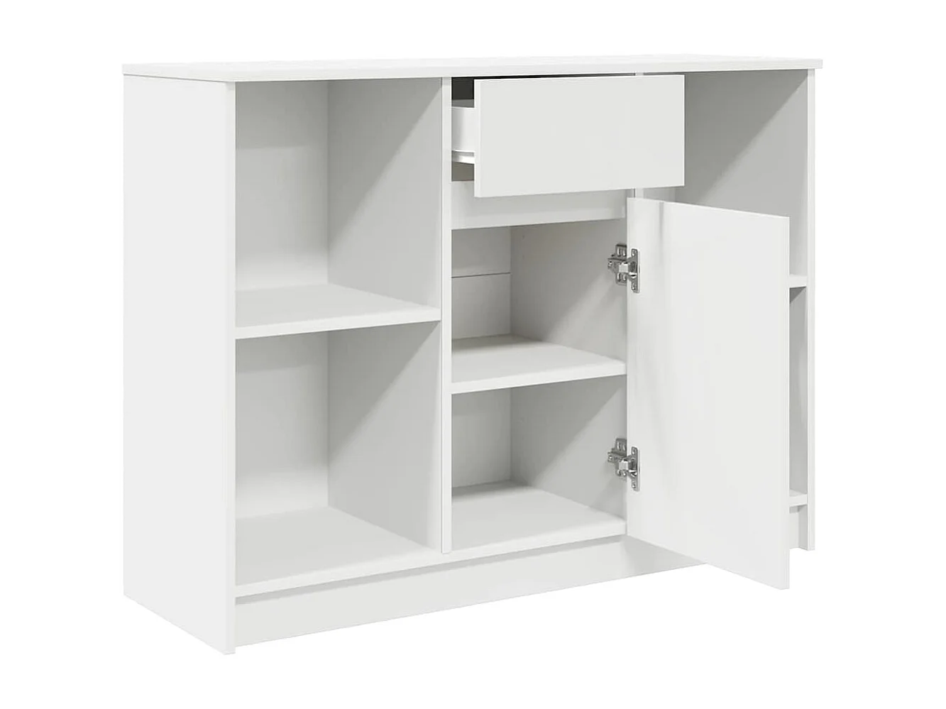 Sideboard mit Schublade Weiß 101x35x76 cm Holzwerkstoff