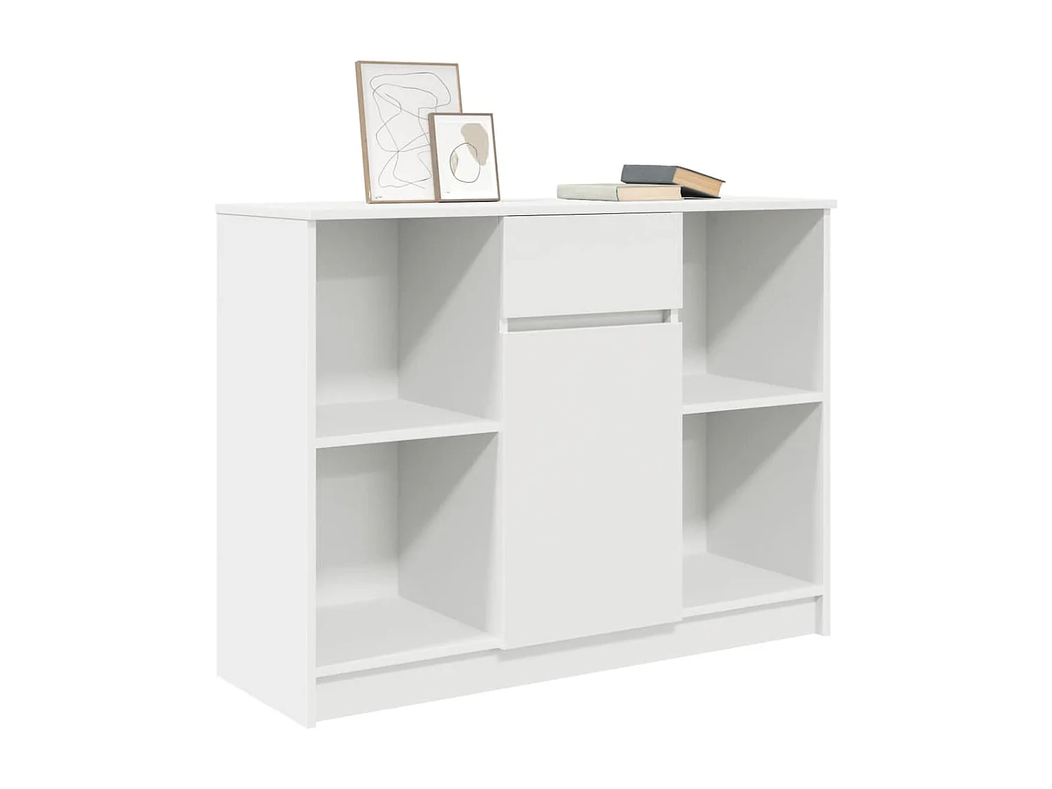 Buffet avec tiroir blanc 101x35x76 cm bois d'ingénierie