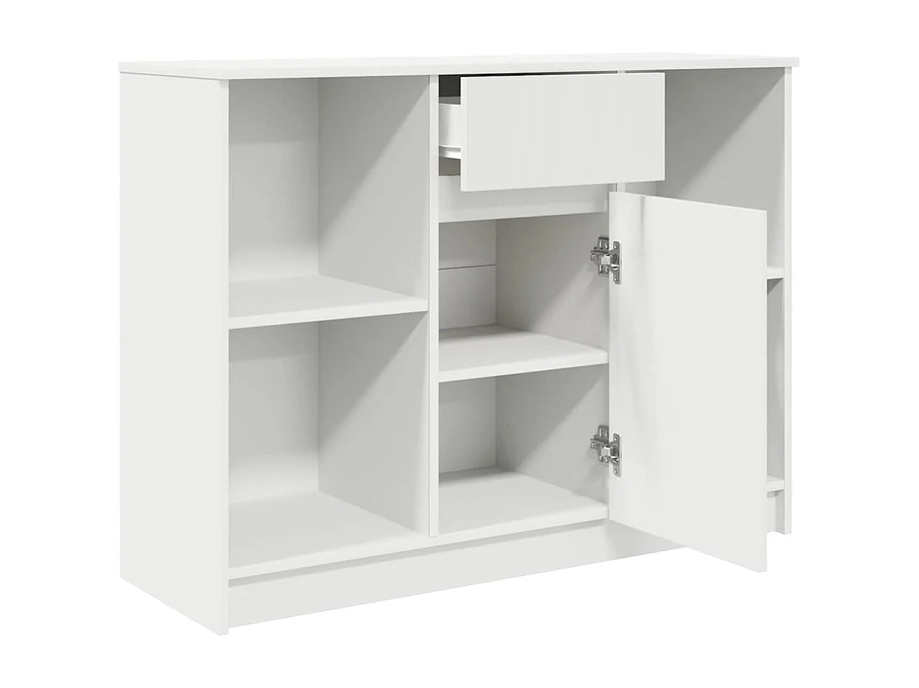 Buffet avec tiroir blanc 101x35x76 cm bois d'ingénierie