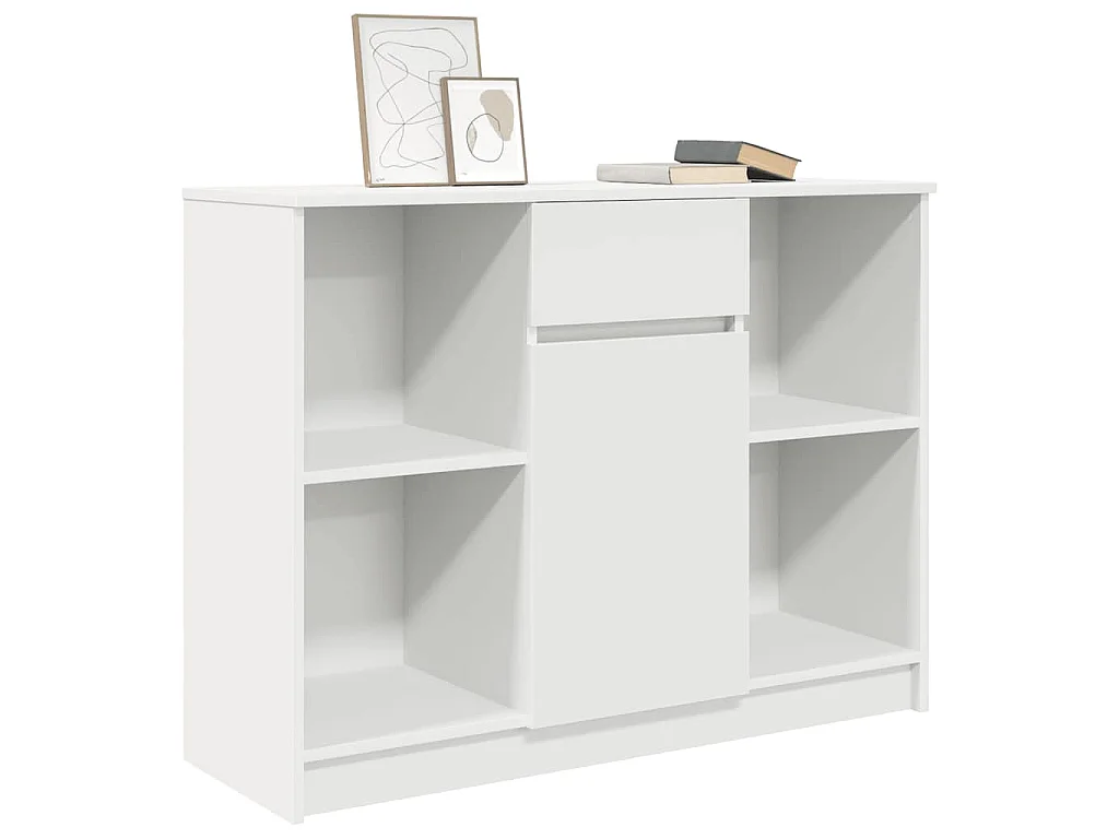 Buffet avec tiroir blanc 101x35x76 cm bois d'ingénierie