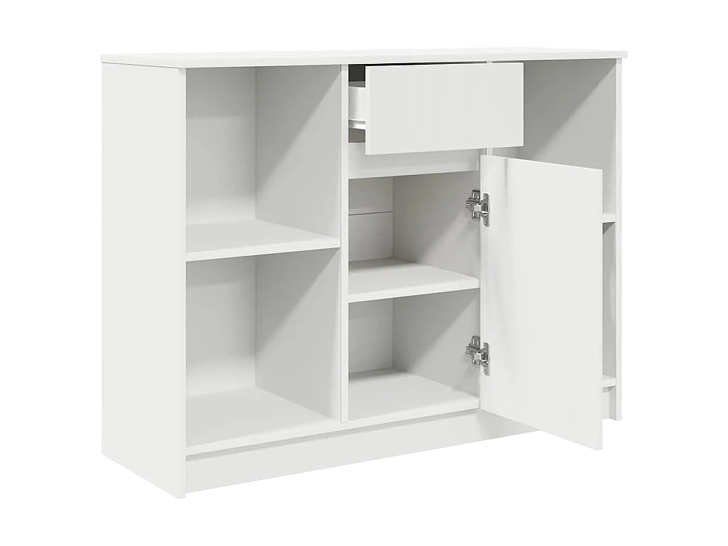Buffet avec tiroir blanc 101x35x76 cm bois d'ingénierie