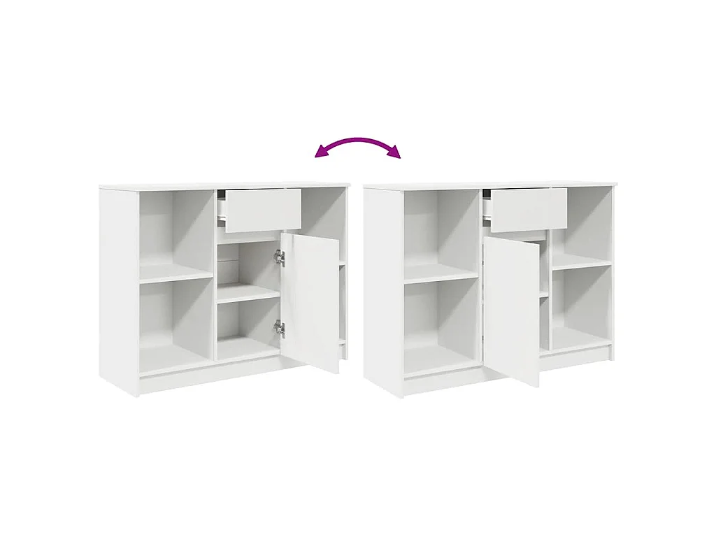 Buffet avec tiroir blanc 101x35x76 cm bois d'ingénierie