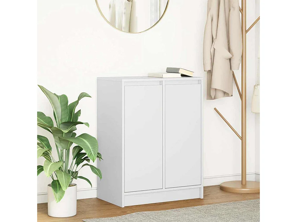 Buffet blanc 57x34x76 cm bois d'ingénierie