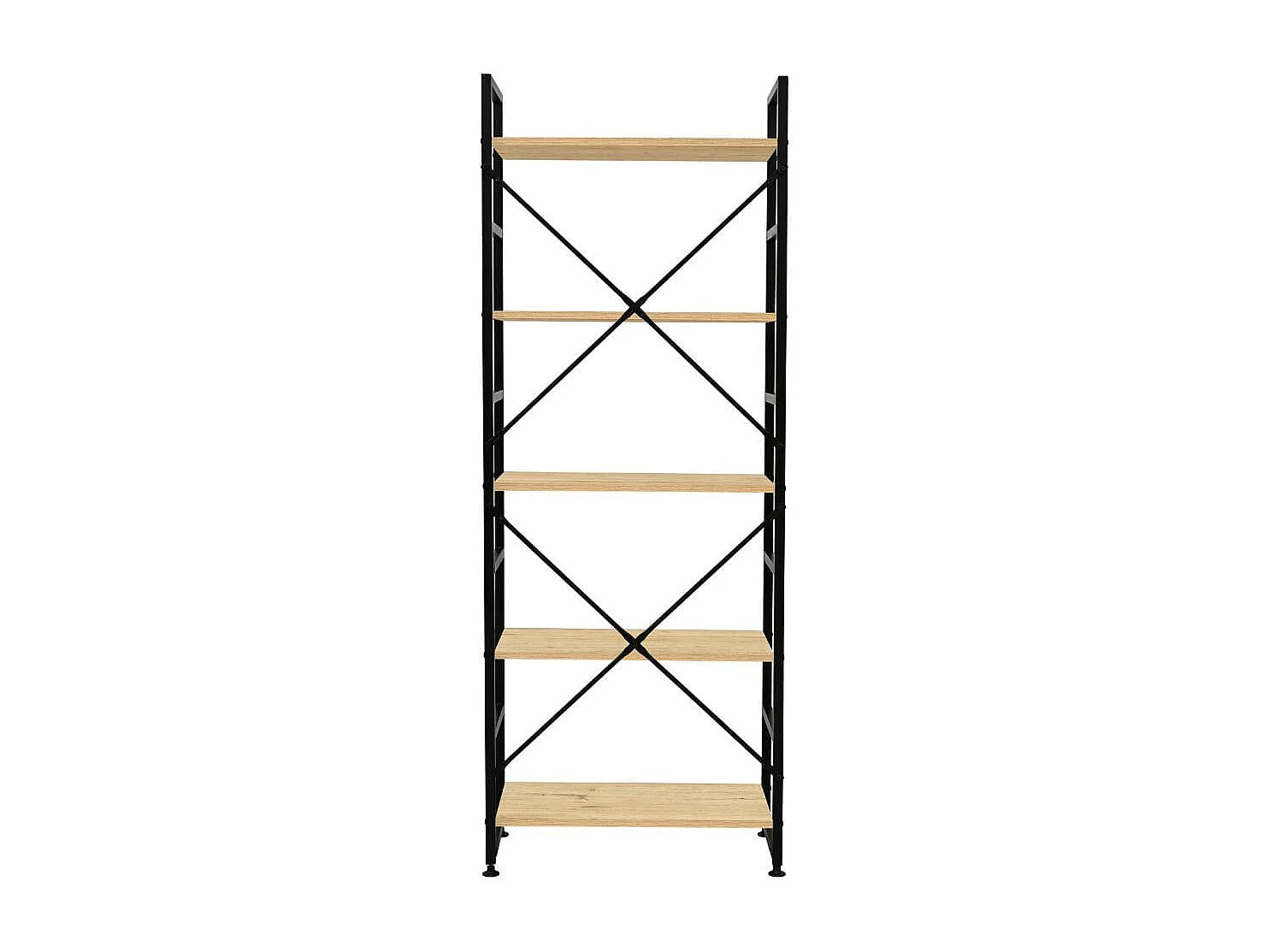Estantería Hollywood 5 baldas negro/natural 159x60x30 cm