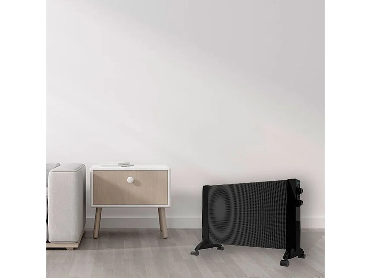 Placa radiante de mica Ready Warm 3000 Now Cecotec 2400W con ruedas multidireccionales negro