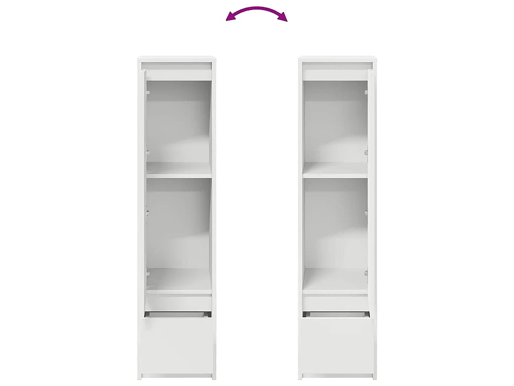 Buffet haut blanc 29,5x34x119,5 cm bois d'ingénierie