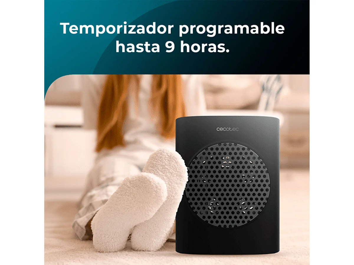 Calefactor cerámico Cecotec ReadyWarm 1570 Max Ceramic Smart Black 1500W con temporizador negro