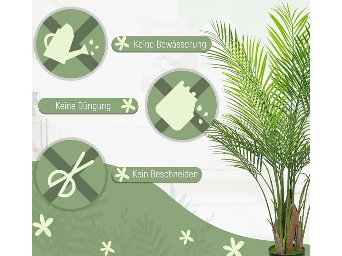 Künstliche Kunstpflanze, Plastik Künstliche Pflanzen im Topf für Wohnzimmer Büro 120cm