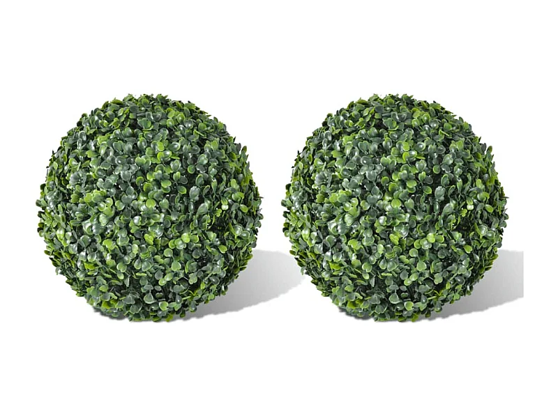 Pack de 2 arbustos de bola Boj artificiales verde Ø35 cm