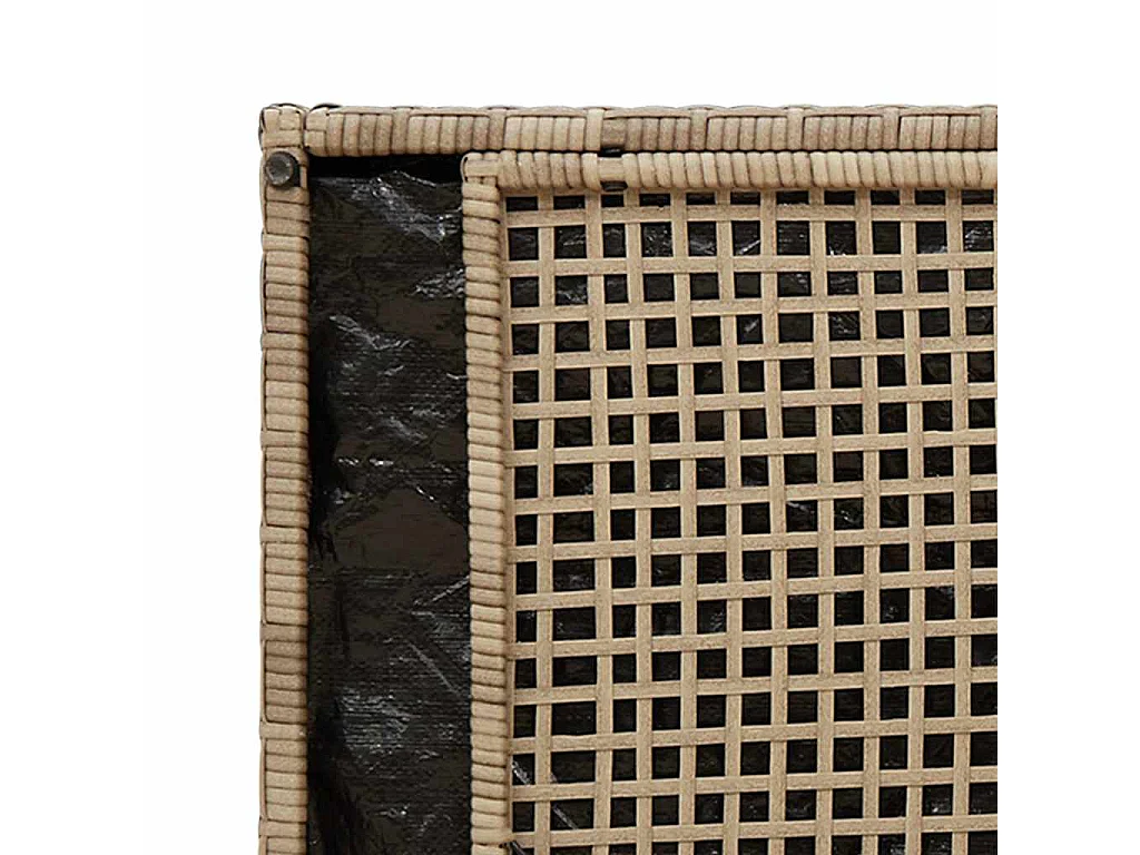 Opbergbank met kussen voor buiten 100 cm poly rattan beige